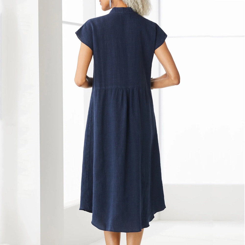 2026 Women Casual Black Shirt  - Casual Loose Linen Shirt Dress ulasan dan harga