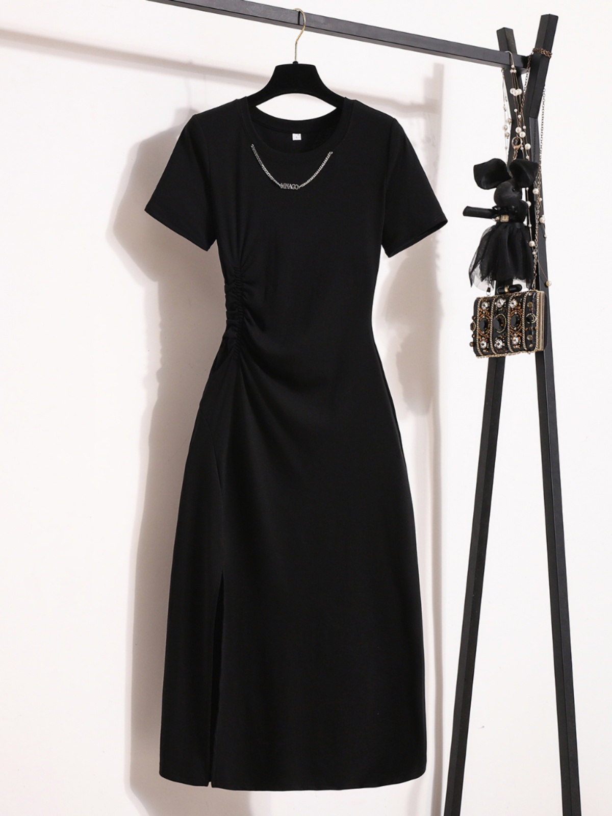 Casual Elegant Short Sleeve Dr - Korean Style A Line Shirt Dress ulasan dan harga
