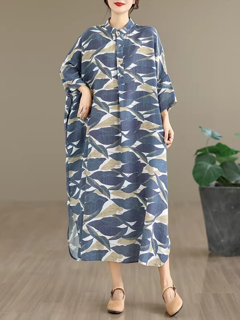 Vacation Dress: Bat Sleeve, St - Casual Loose Linen Shirt Dress ulasan dan harga