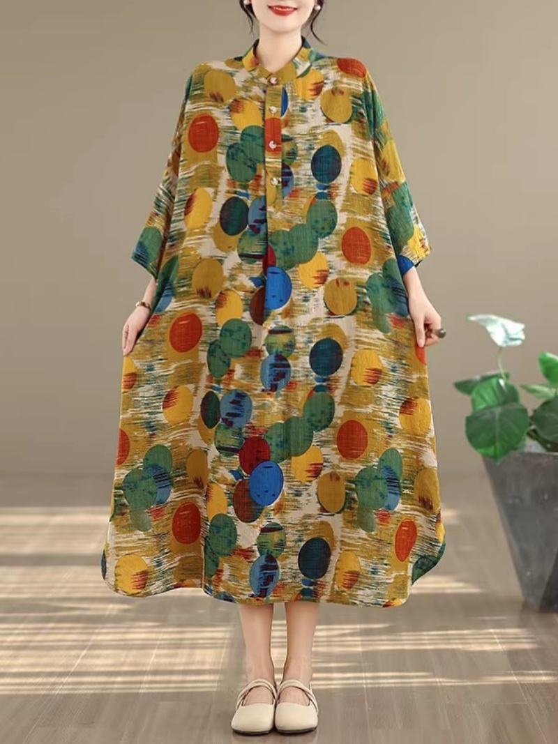 Vacation Dress: Bat Sleeve, St - Casual Loose Linen Shirt Dress ulasan dan harga