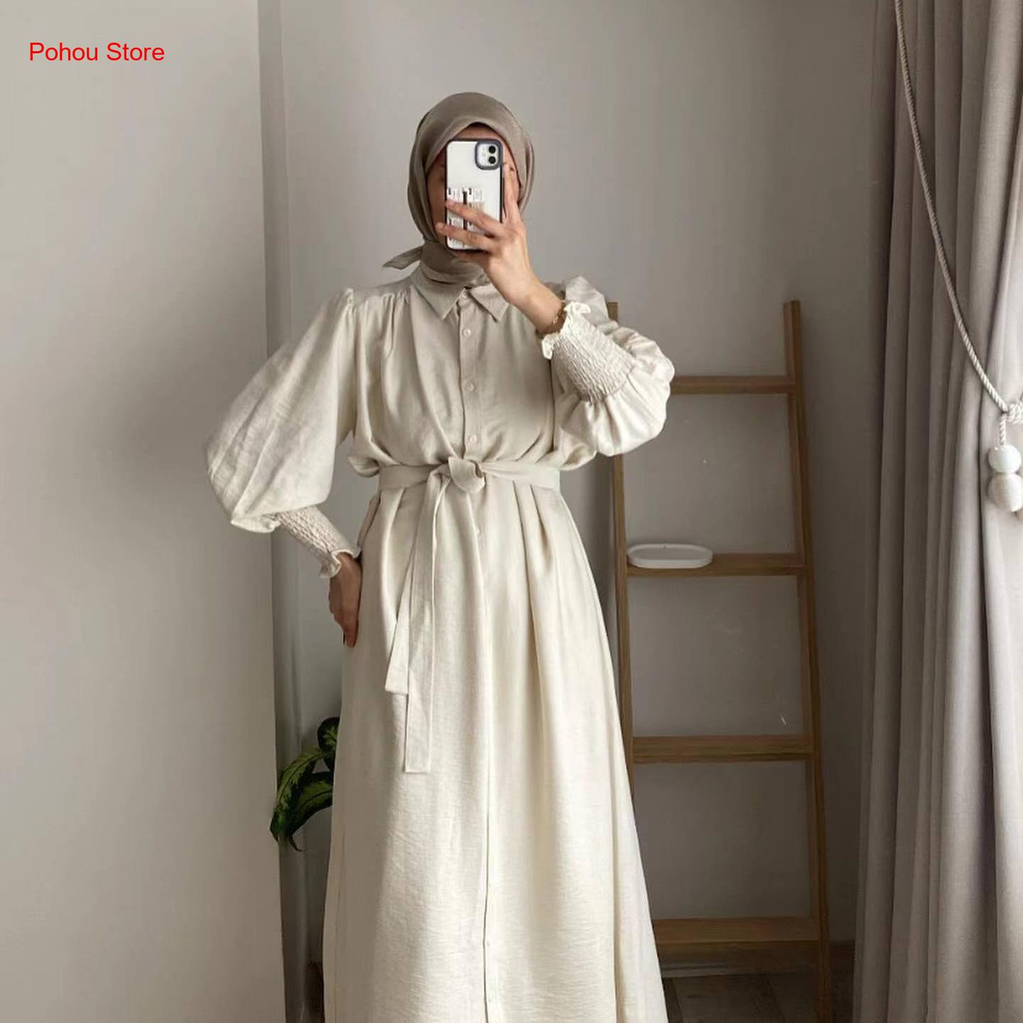 Korean Style Shirt Dress Women - Korean Style A Line Shirt Dress ulasan dan harga