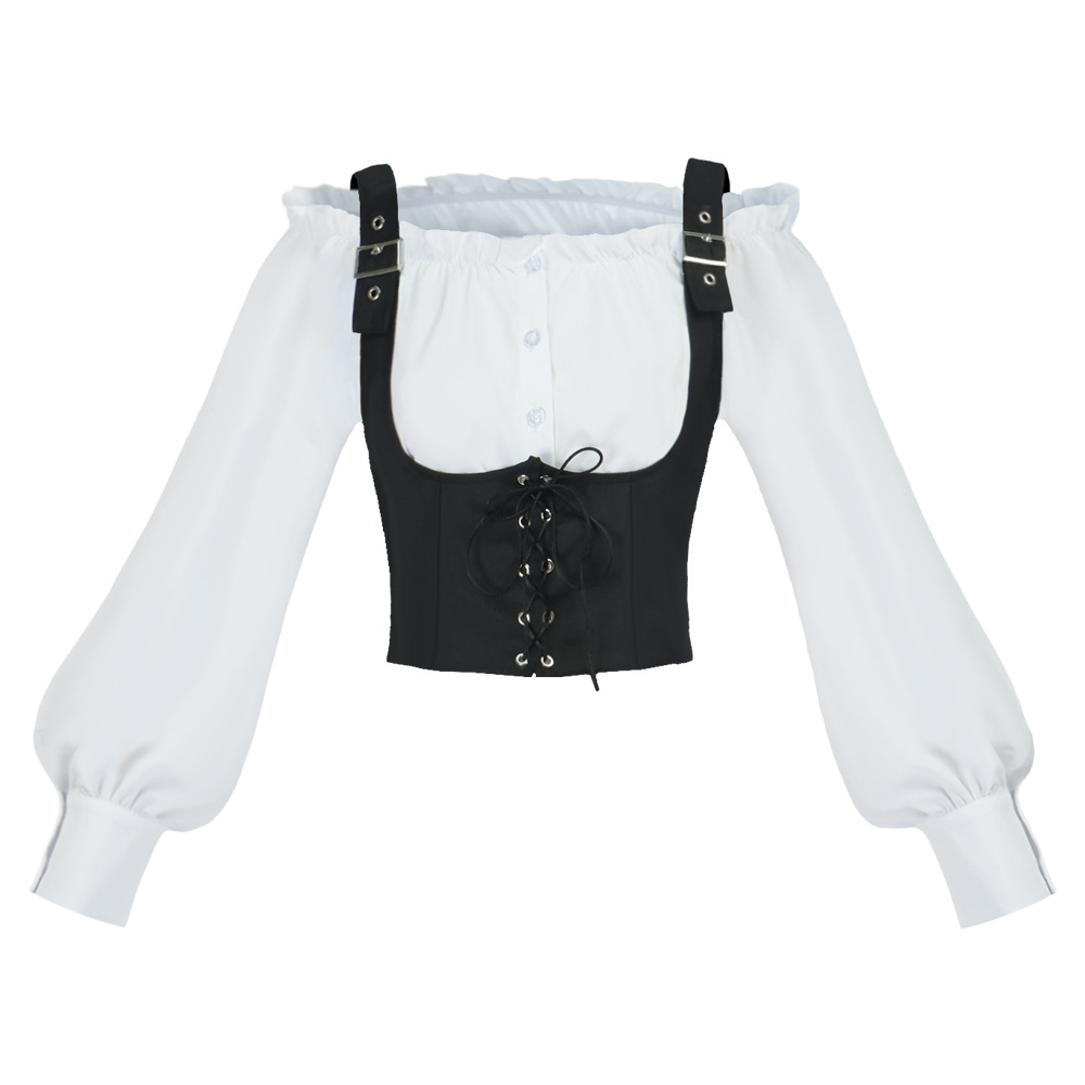 Retro Western Style Women Blou - Tops ulasan dan harga